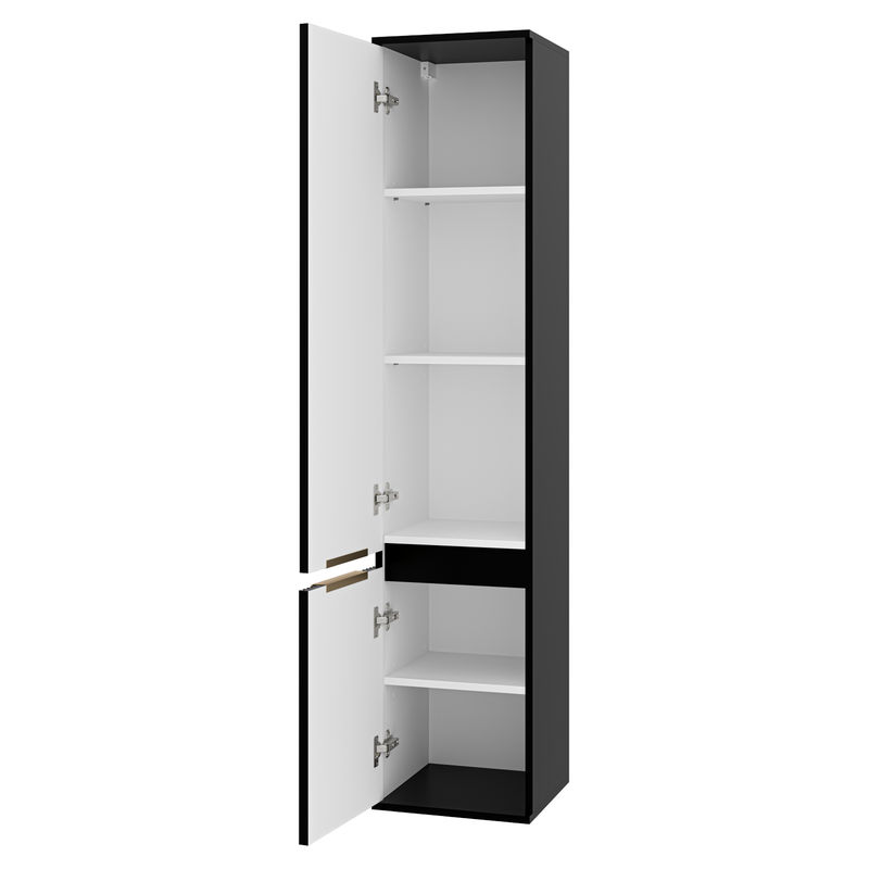 Шкаф-пенал для ванной Brevita Enfida 35 левый / ENF-05035-020L черный