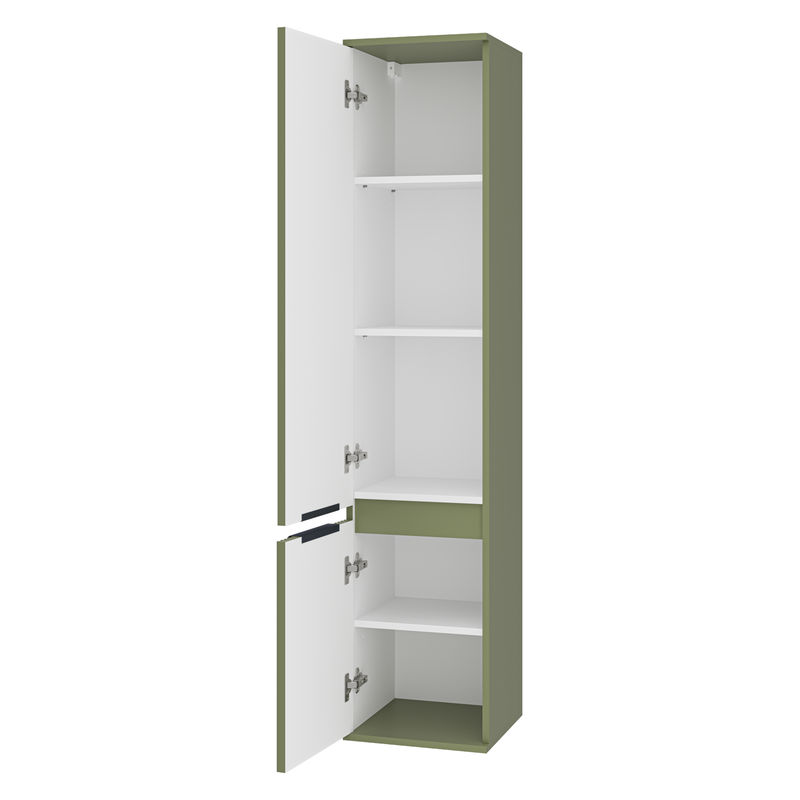 Шкаф-пенал для ванной Brevita Enfida 35 левый / ENF-05035-0801L зеленая матовая эмаль