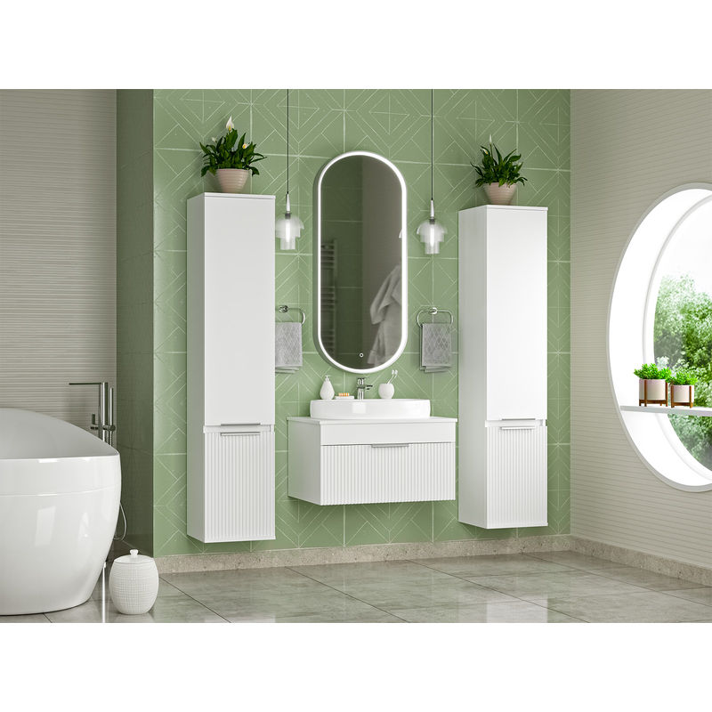 Тумба под раковину Brevita Enfida 70 подвесная 1 ящ. / ENF-06070-0141Я белая матовая эмаль