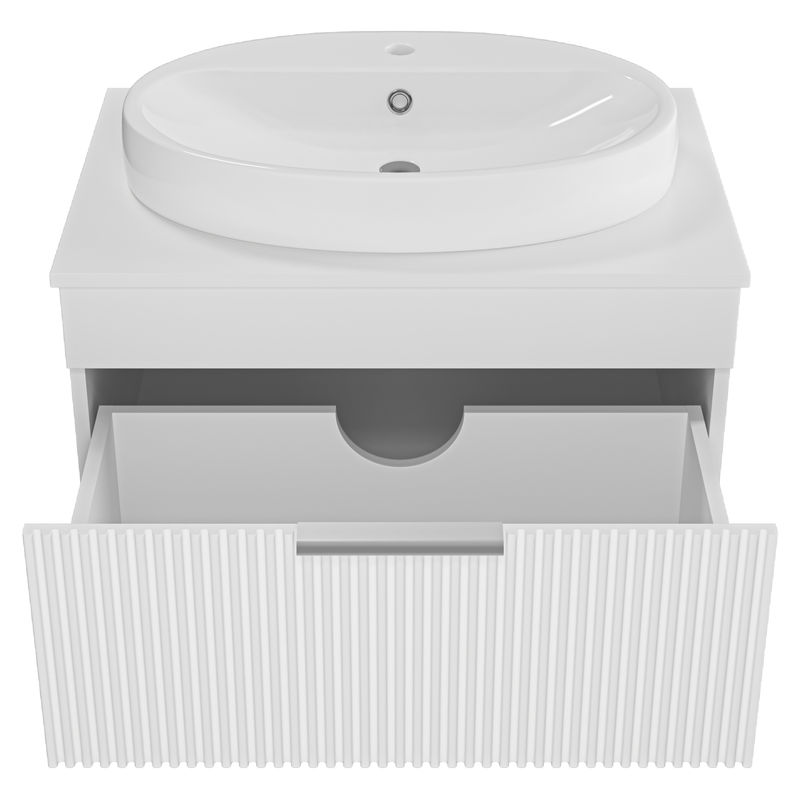 Тумба под раковину Brevita Enfida 70 подвесная 1 ящ. / ENF-06070-0141Я белая матовая эмаль