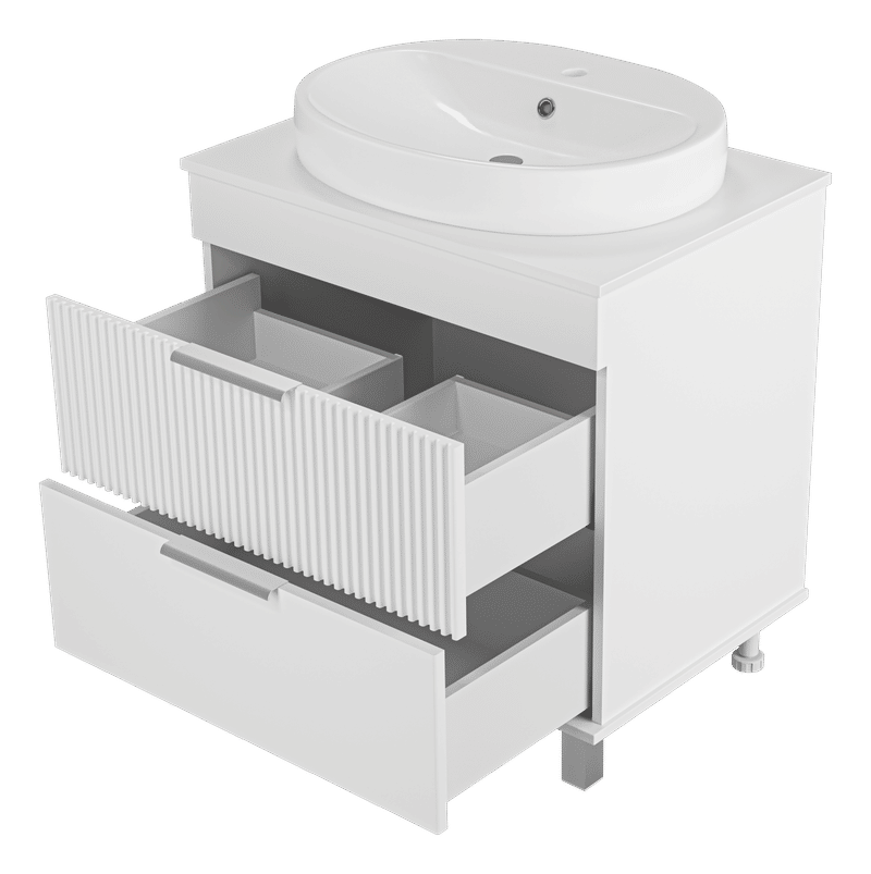 ENFIDA - 70 Тумба напольная 2 ящ., белая матовая эмаль