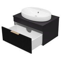 Тумба под раковину Brevita Enfida 70 подвесная 1 ящ. / ENF-06070-0241Я черная матовая эмаль — 4