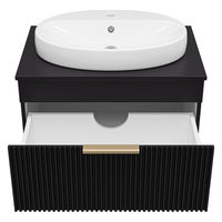 Тумба под раковину Brevita Enfida 70 подвесная 1 ящ. / ENF-06070-0241Я черная матовая эмаль — 3