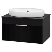 Тумба под раковину Brevita Enfida 70 подвесная 1 ящ. / ENF-06070-0241Я черная матовая эмаль — 1