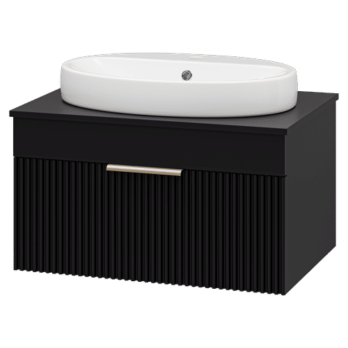 Тумба под раковину Brevita Enfida 70 подвесная 1 ящ. / ENF-06070-0241Я черная матовая эмаль