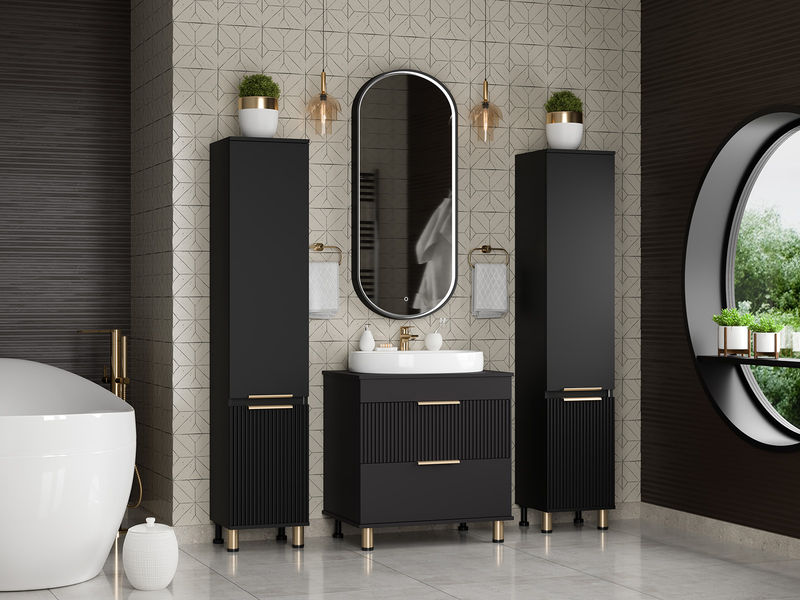 ENFIDA - 70 Тумба напольная 2 ящ., черная матовая эмаль