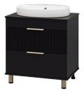 ENFIDA - 70 Тумба напольная 2 ящ., черная матовая эмаль