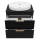 ENFIDA - 70 Тумба напольная 2 ящ., черная матовая эмаль