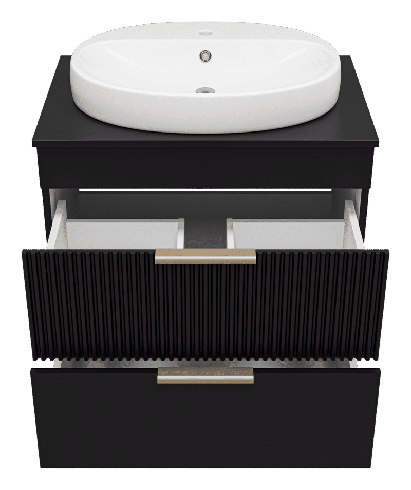 ENFIDA - 70 Тумба напольная 2 ящ., черная матовая эмаль