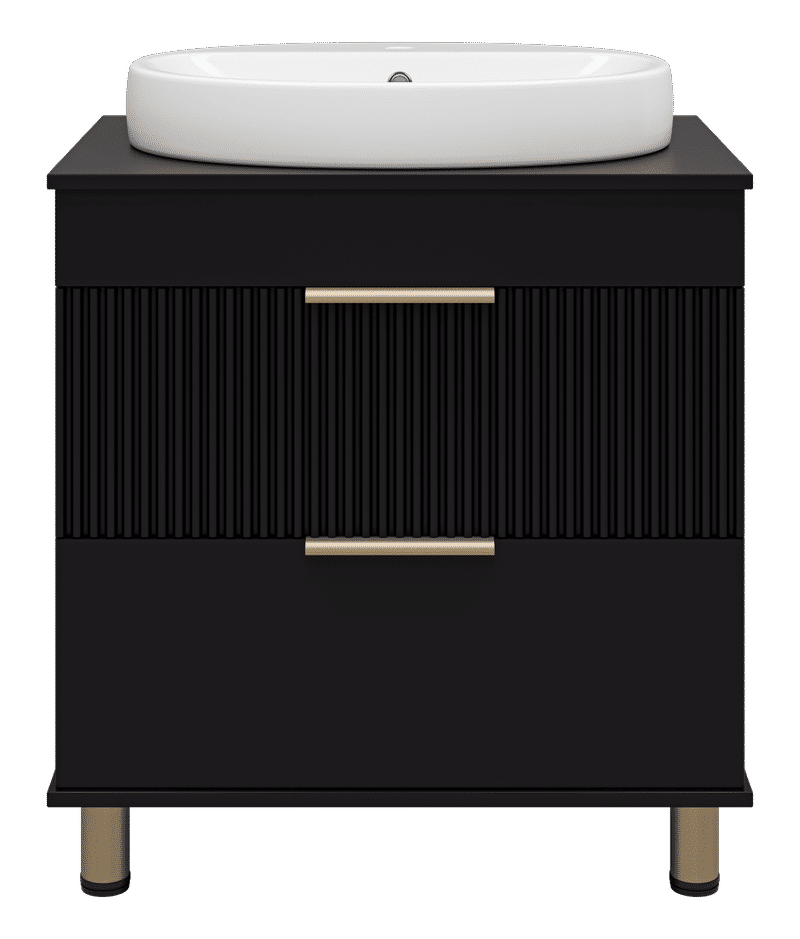 ENFIDA - 70 Тумба напольная 2 ящ., черная матовая эмаль