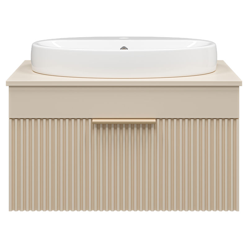 Тумба под раковину Brevita Enfida 70 подвесная 1 ящ. / ENF-06070-0341Я бежевая матовая эмаль