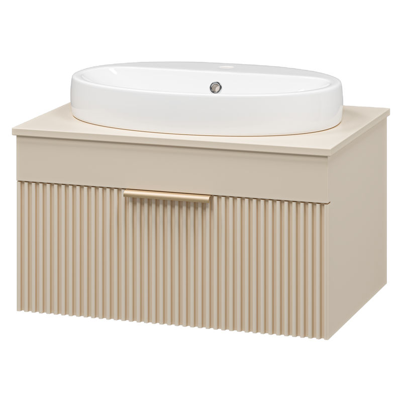 Тумба под раковину Brevita Enfida 70 подвесная 1 ящ. / ENF-06070-0341Я бежевая матовая эмаль