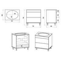 Тумба под раковину Brevita Enfida 70 напольная 2 ящ. / ENF-06070-0342Я бежевая матовая эмаль — 6