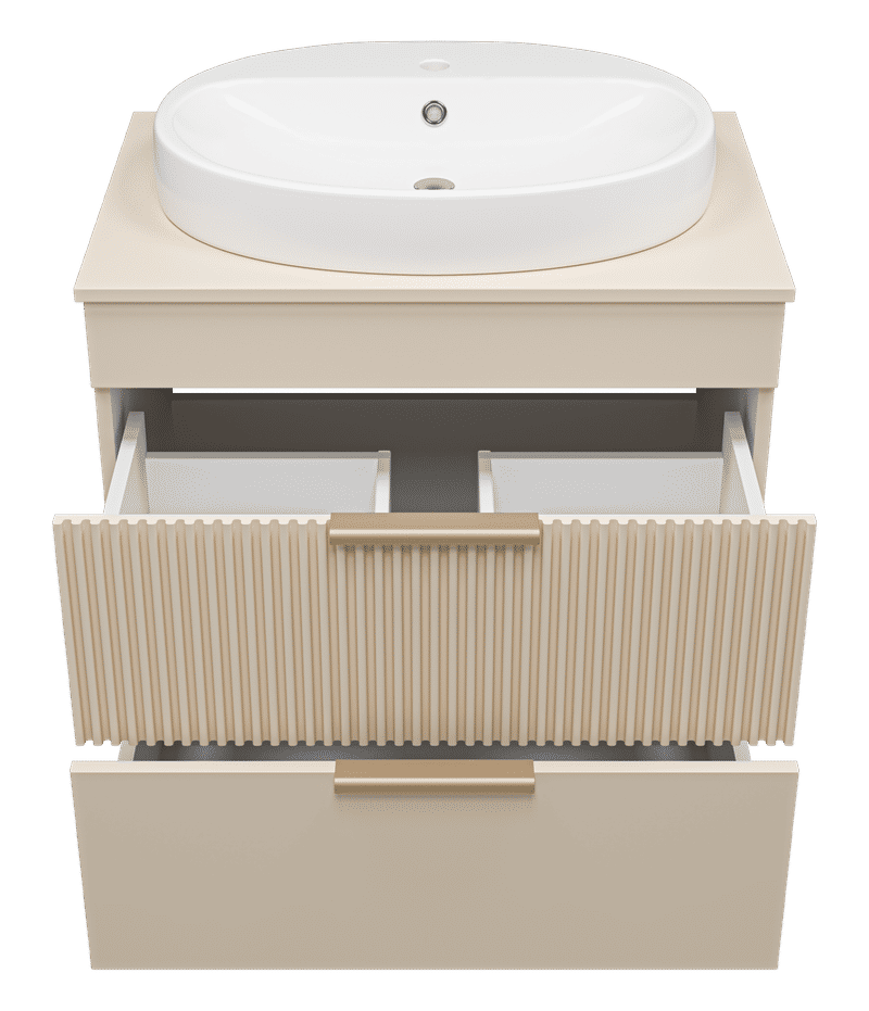 ENFIDA - 70 Тумба напольная 2 ящ., бежевая матовая эмаль