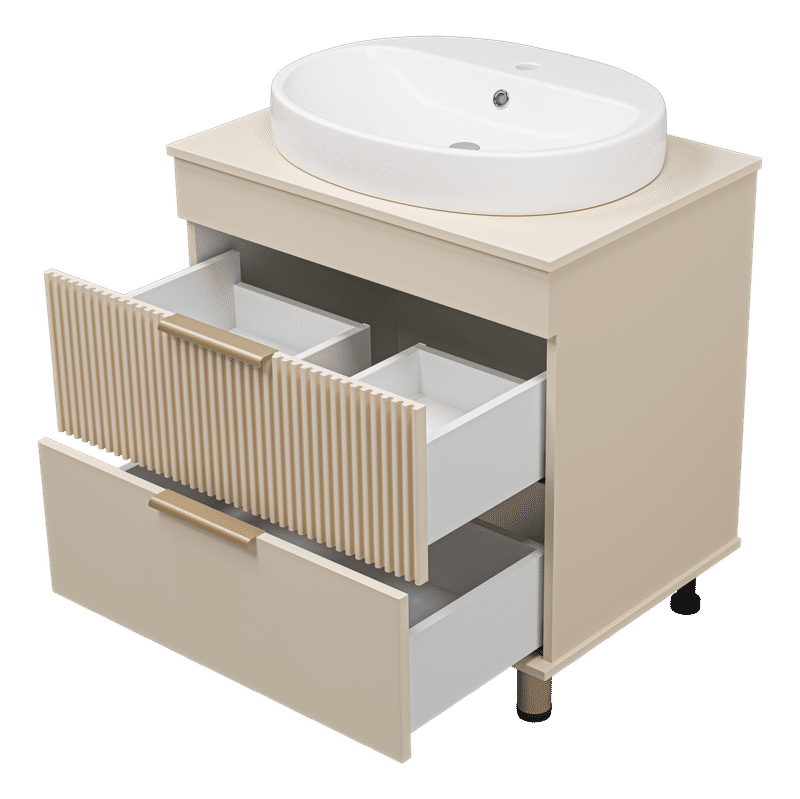 ENFIDA - 70 Тумба напольная 2 ящ., бежевая матовая эмаль