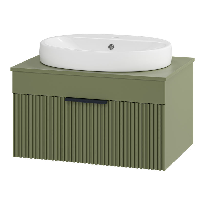 Тумба под раковину Brevita Enfida 70 подвесная 1 ящ. / ENF-06070-0841Я зеленая матовая эмаль