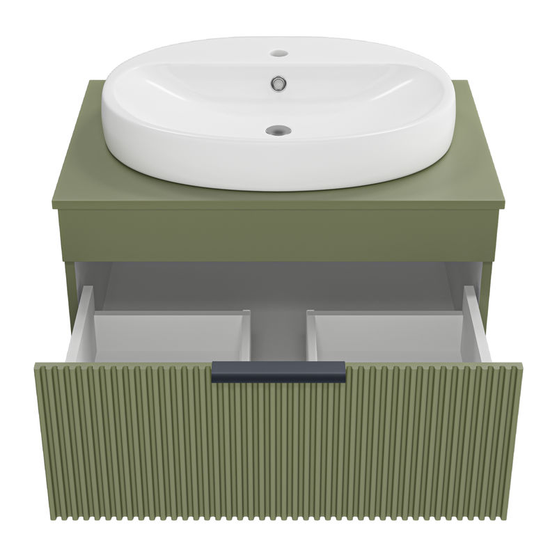 Тумба под раковину Brevita Enfida 70 подвесная 1 ящ. / ENF-06070-0841Я зеленая матовая эмаль