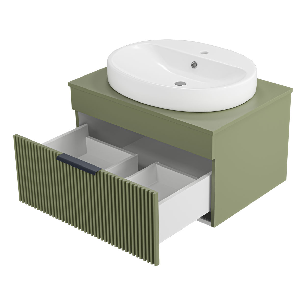 ENFIDA - 70 Тумба подвесная 1 ящ., зелёная матовая эмаль