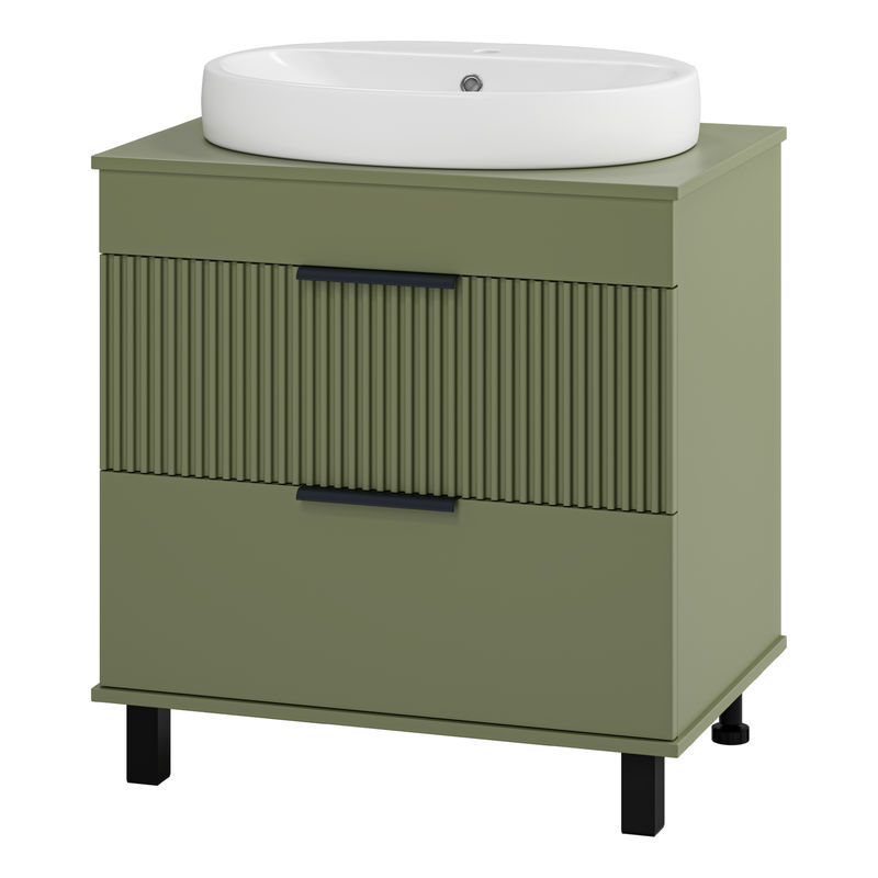 Тумба под раковину Brevita Enfida 70 напольная 2 ящ. / ENF-06070-0842Я зеленая матовая эмаль