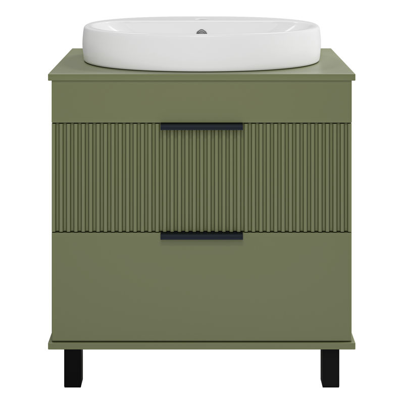 Тумба под раковину Brevita Enfida 70 напольная 2 ящ. / ENF-06070-0842Я зеленая матовая эмаль