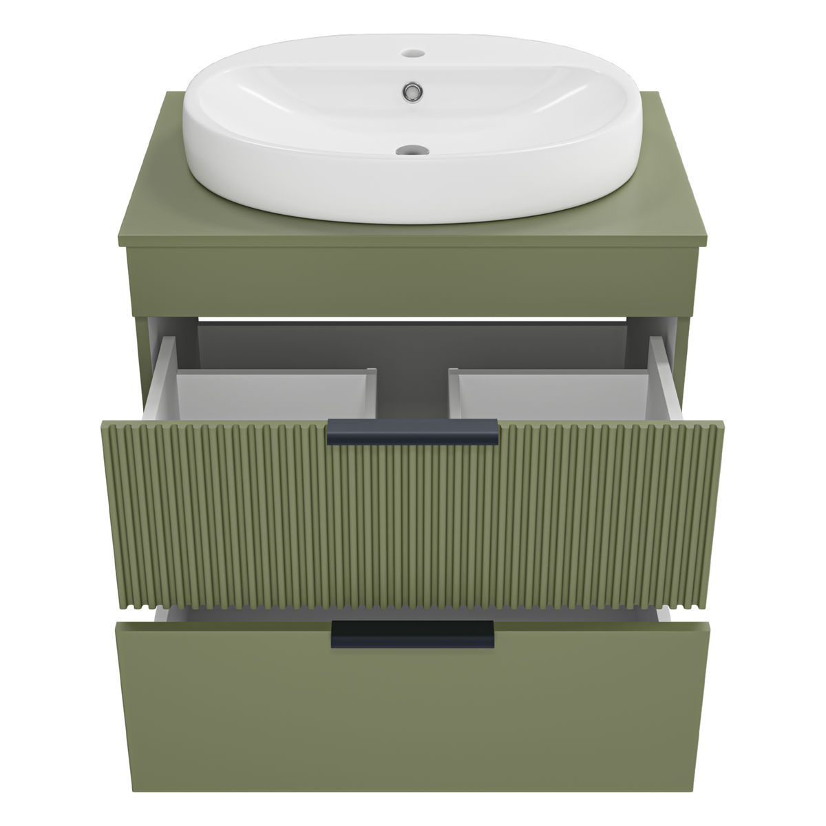 ENFIDA - 70 Тумба напольная 2 ящ., зелёная матовая эмаль