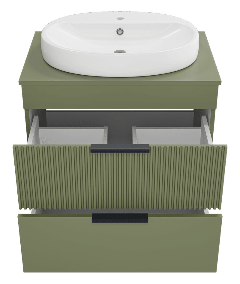 ENFIDA - 70 Тумба напольная 2 ящ., зелёная матовая эмаль