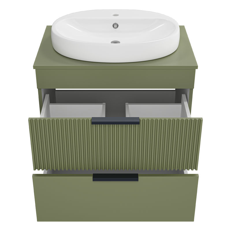Тумба под раковину Brevita Enfida 70 напольная 2 ящ. / ENF-06070-0842Я зеленая матовая эмаль