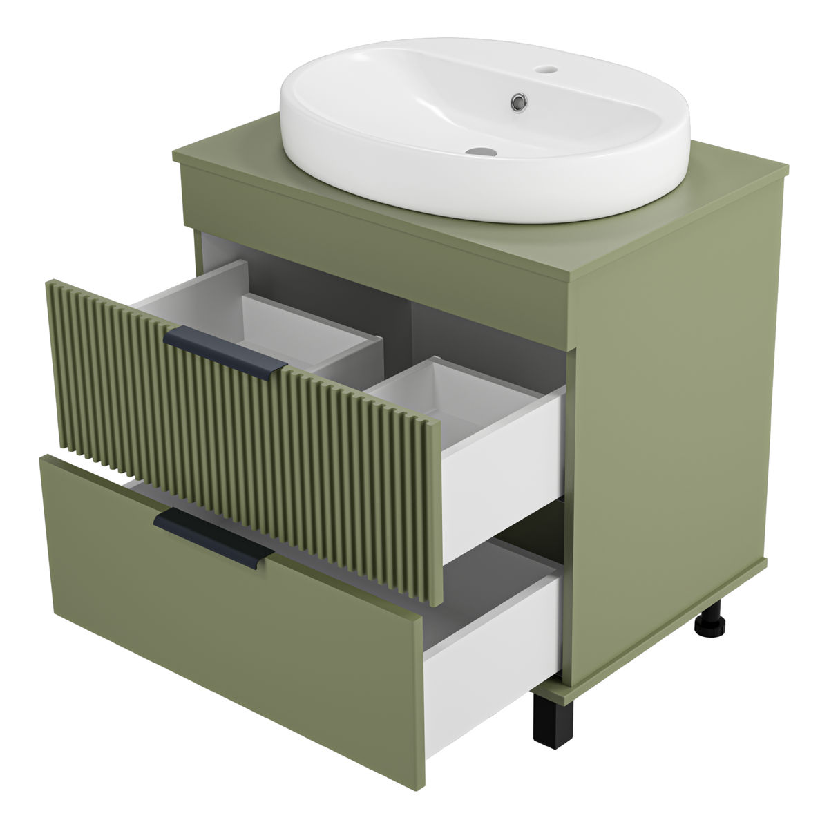 ENFIDA - 70 Тумба напольная 2 ящ., зелёная матовая эмаль
