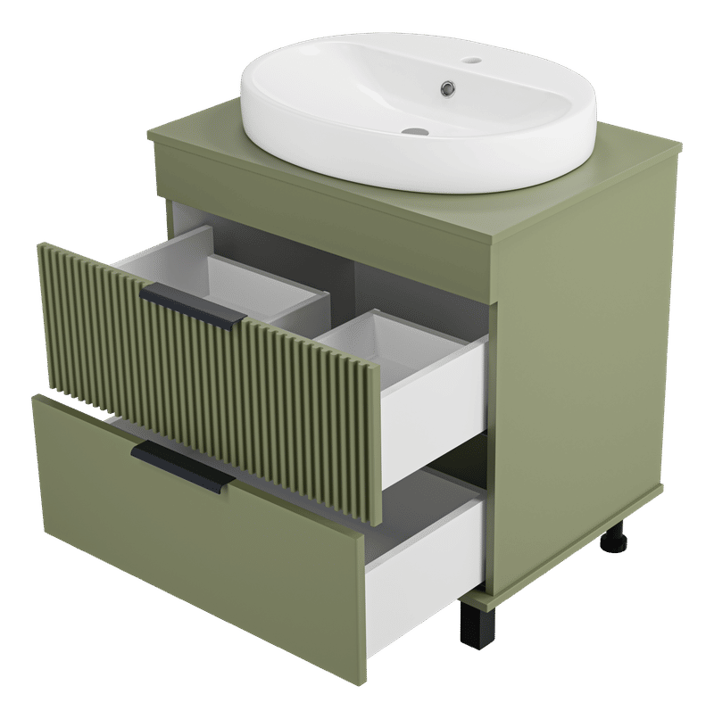 ENFIDA - 70 Тумба напольная 2 ящ., зелёная матовая эмаль