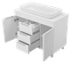 ENFIDA - 100 Тумба напольная 3 ящ., белая матовая эмаль