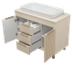 ENFIDA - 100 Тумба напольная 3 ящ., бежевая матовая эмаль