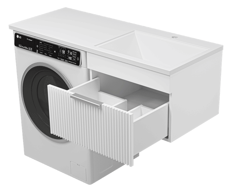 ENFIDA - 60 Тумба подвесная 1 ящ. под стиральную машину, белая матовая эмаль