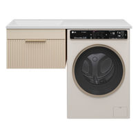 Тумба под раковину Brevita Enfida 60 подвесная 1 ящ. под стиральную машину / ENF-09060-031Я бежевая матовая эмаль — 3