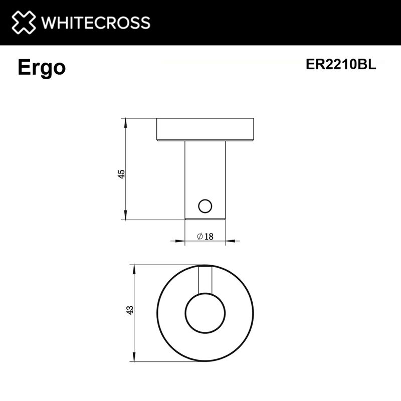 Крючок для ванной WHITECROSS Ergo ER2210CPB (брашированная медь)
