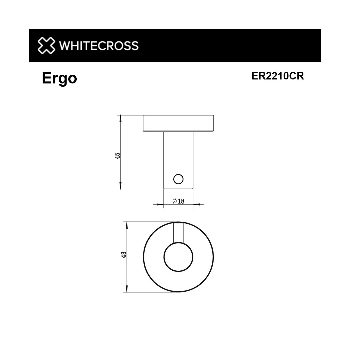 Крючок WHITECROSS Ergo ER2210CR (хром)