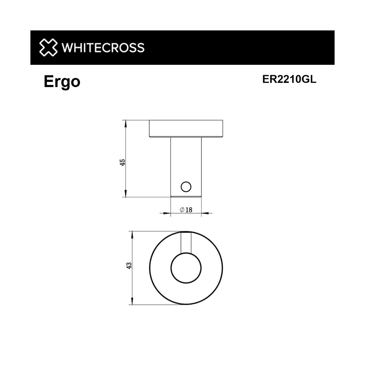 Крючок WHITECROSS Ergo ER2210GL (золото)