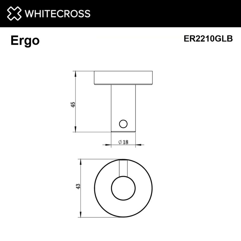 Крючок для ванной WHITECROSS Ergo ER2210GLB (брашированное золото)