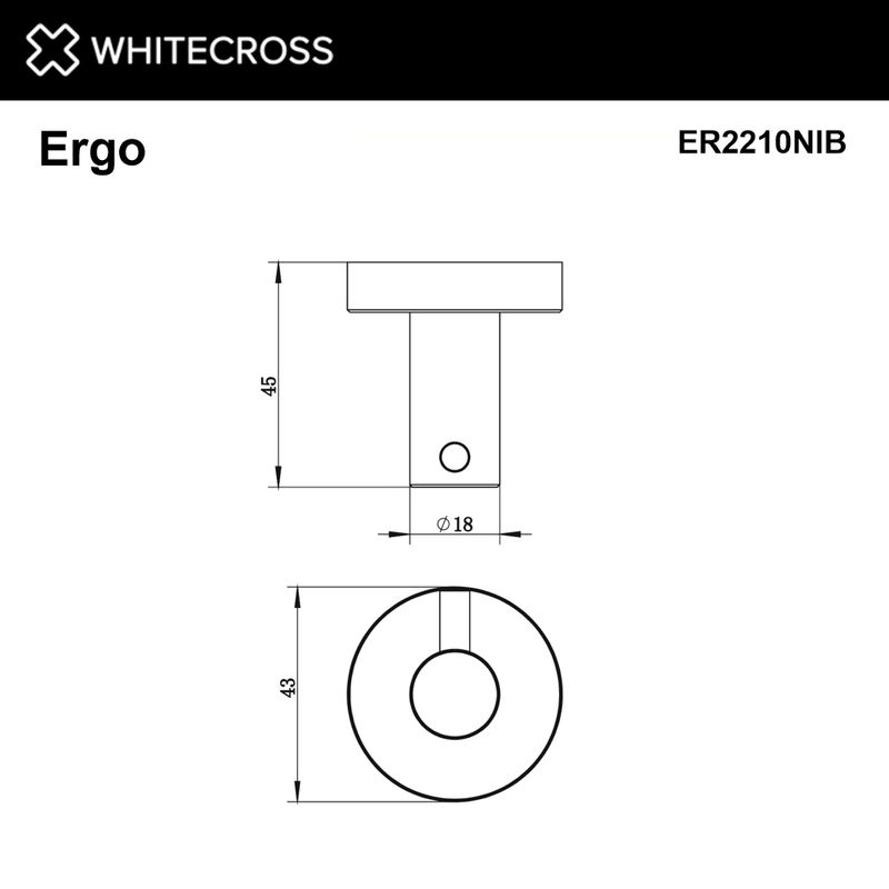 Крючок для ванной WHITECROSS Ergo ER2210NIB (брашированный никель)