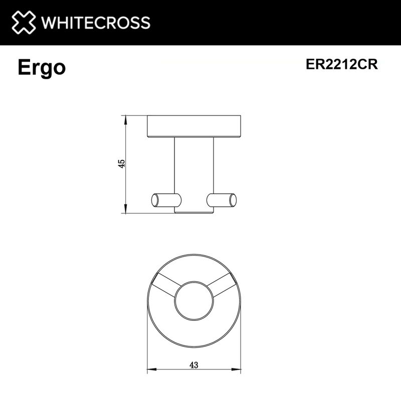 Крючок двойной WHITECROSS Ergo ER2212CR (хром)
