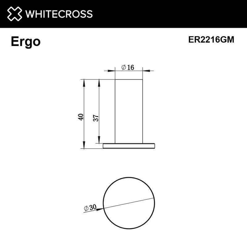 Крючок для ванной WHITECROSS Ergo ER2216GM (оружейная сталь)