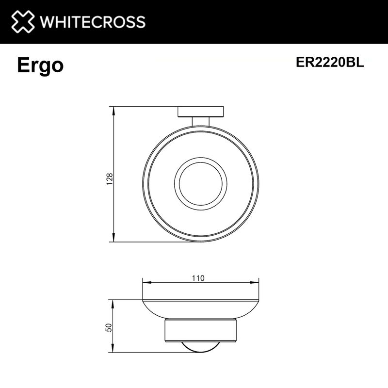 Мыльница WHITECROSS Ergo ER2220BL (черный мат)
