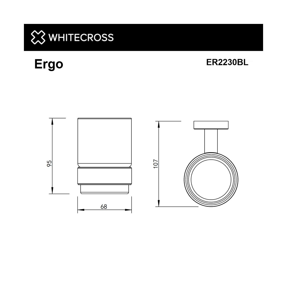 Стакан подвесной WHITECROSS Ergo ER2230BL (черный мат)