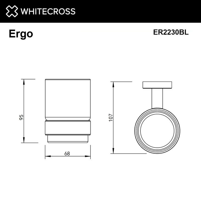 Стакан для зубных щеток WHITECROSS Ergo ER2230BL (черный мат)
