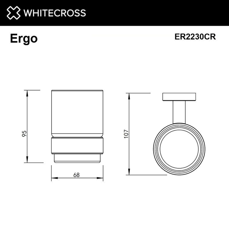 Стакан для зубных щеток WHITECROSS Ergo ER2230CR (хром)