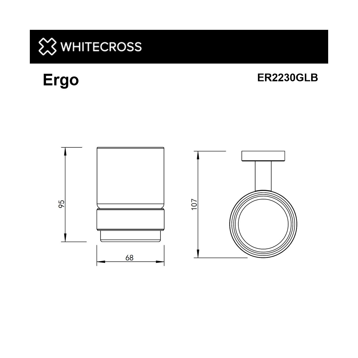 Стакан подвесной WHITECROSS Ergo ER2230GLB (брашированное золото)