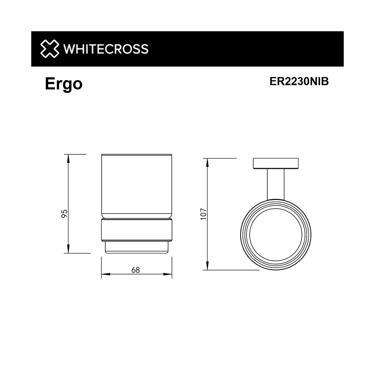 Стакан подвесной WHITECROSS Ergo ER2230NIB (брашированный никель)