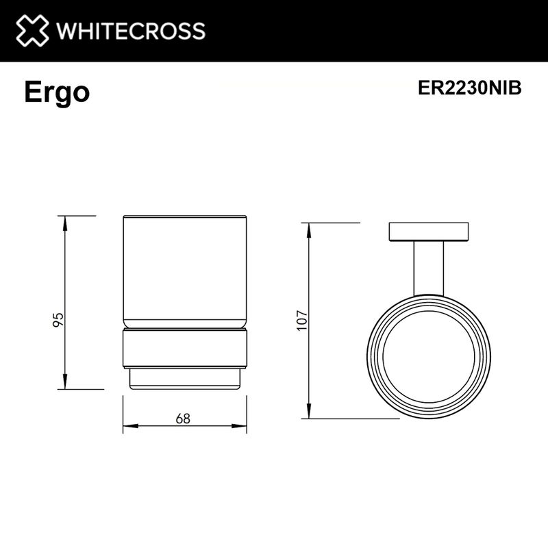 Стакан для зубных щеток WHITECROSS Ergo ER2230NIB (брашированный никель)