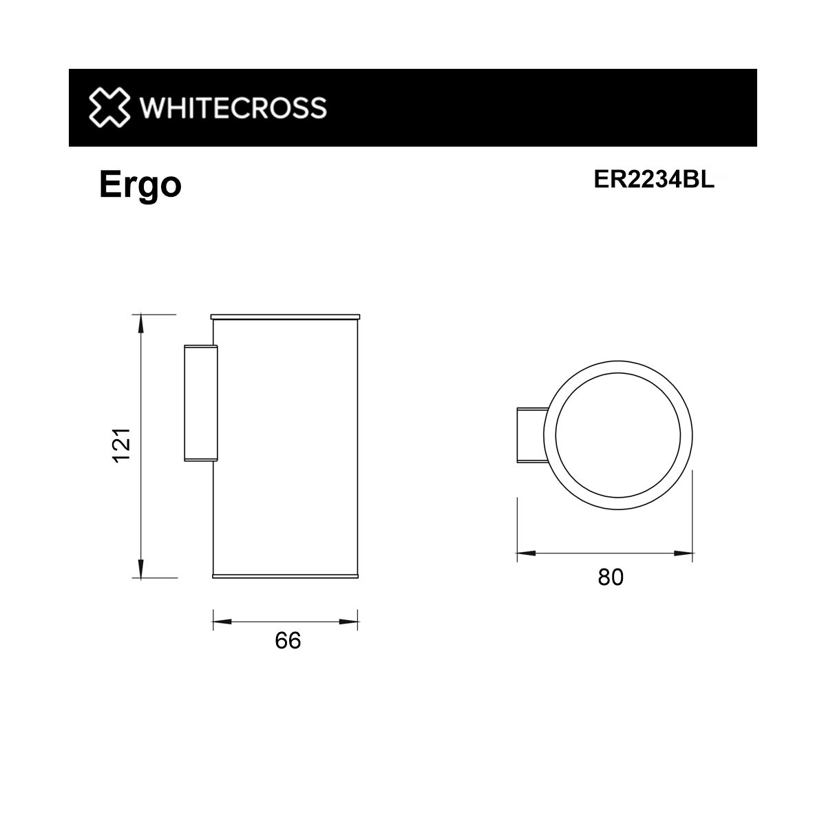 Стакан подвесной WHITECROSS Ergo ER2234BL (черный мат)