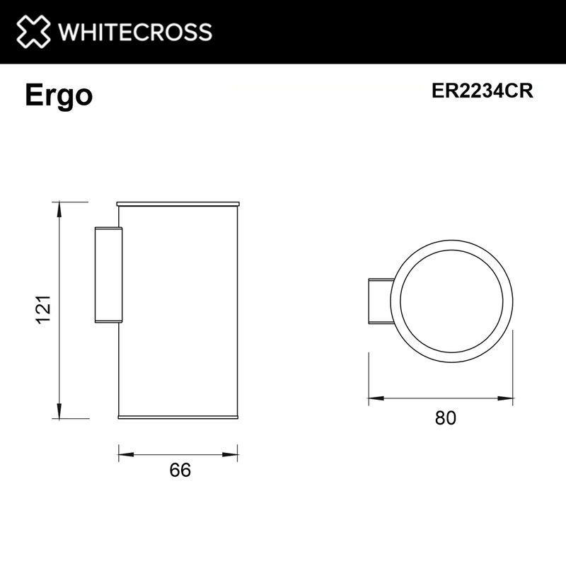 Стакан для зубных щеток WHITECROSS Ergo ER2234CR подвесной (хром)