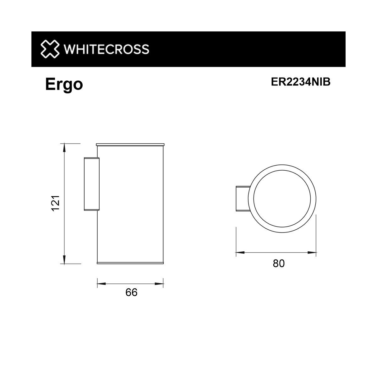 Стакан подвесной WHITECROSS Ergo ER2234NIB (брашированный никель)